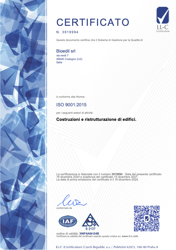 Bioedil SRL | ISO 9001:2015